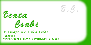 beata csabi business card